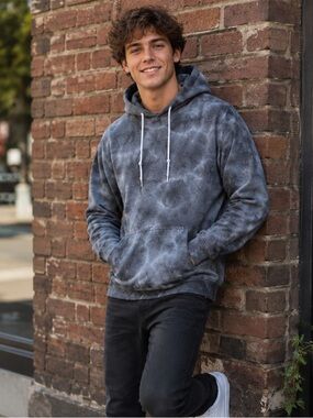 RUDE Men’s Gray Tie-Dye Hoodie Size M